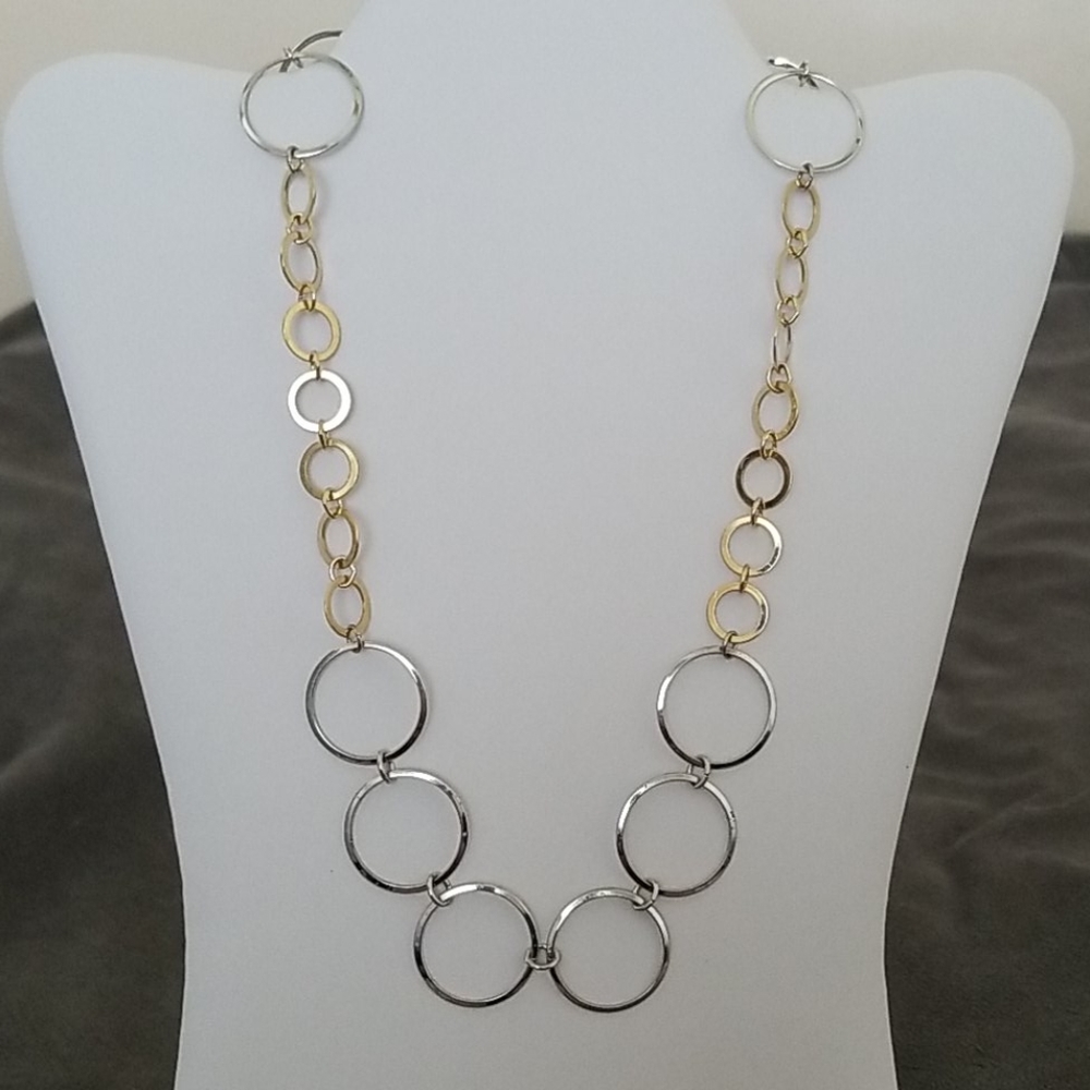 Silver and Gold Circle Necklace